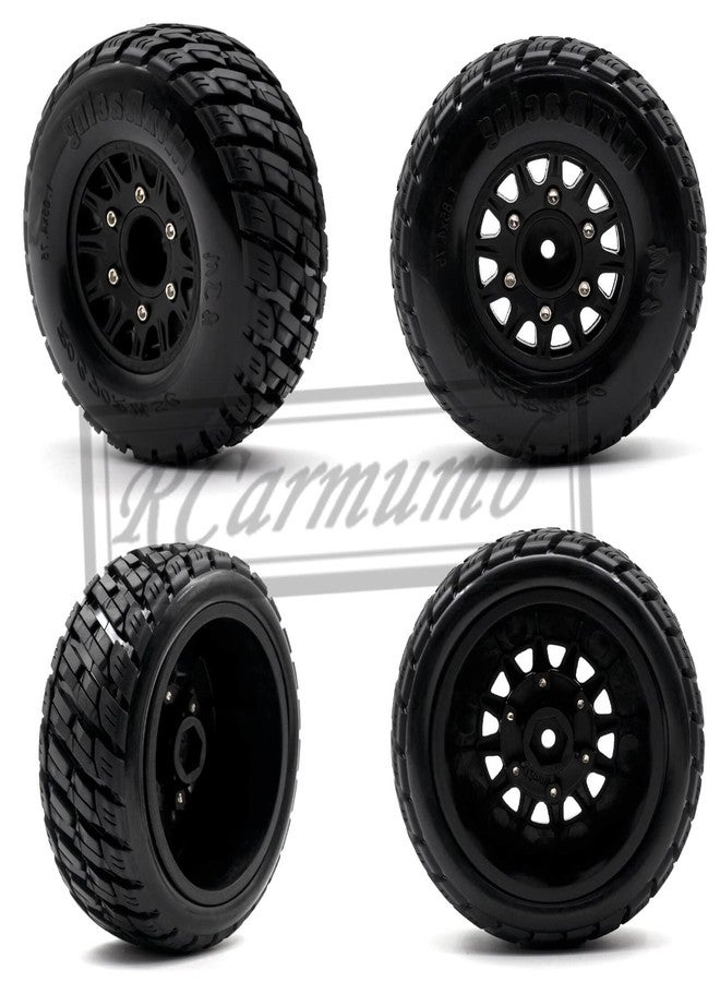 عجلات وإطارات Rcarmumb RC لسيارات Slash 2WD و 4×4 بمقياس 1/10، وSenton Axia1 Red cat RC 4WD، وإطارات بديلة سداسية قابلة للفصل للثلج والصحراء، وإطارات شاحنات RC سداسية مقاس 12 مم/14 مم (4 قطع) باللون الأسود - Image 5